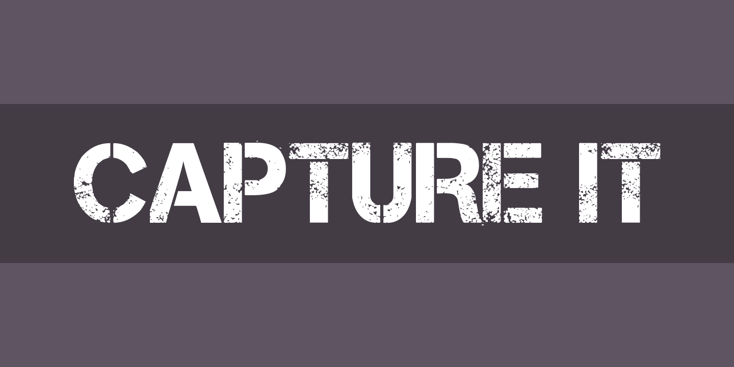 Beispiel einer Capture it Regular-Schriftart